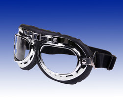 Schwarze und verchromte Pilotenbrille im RAF-Stil